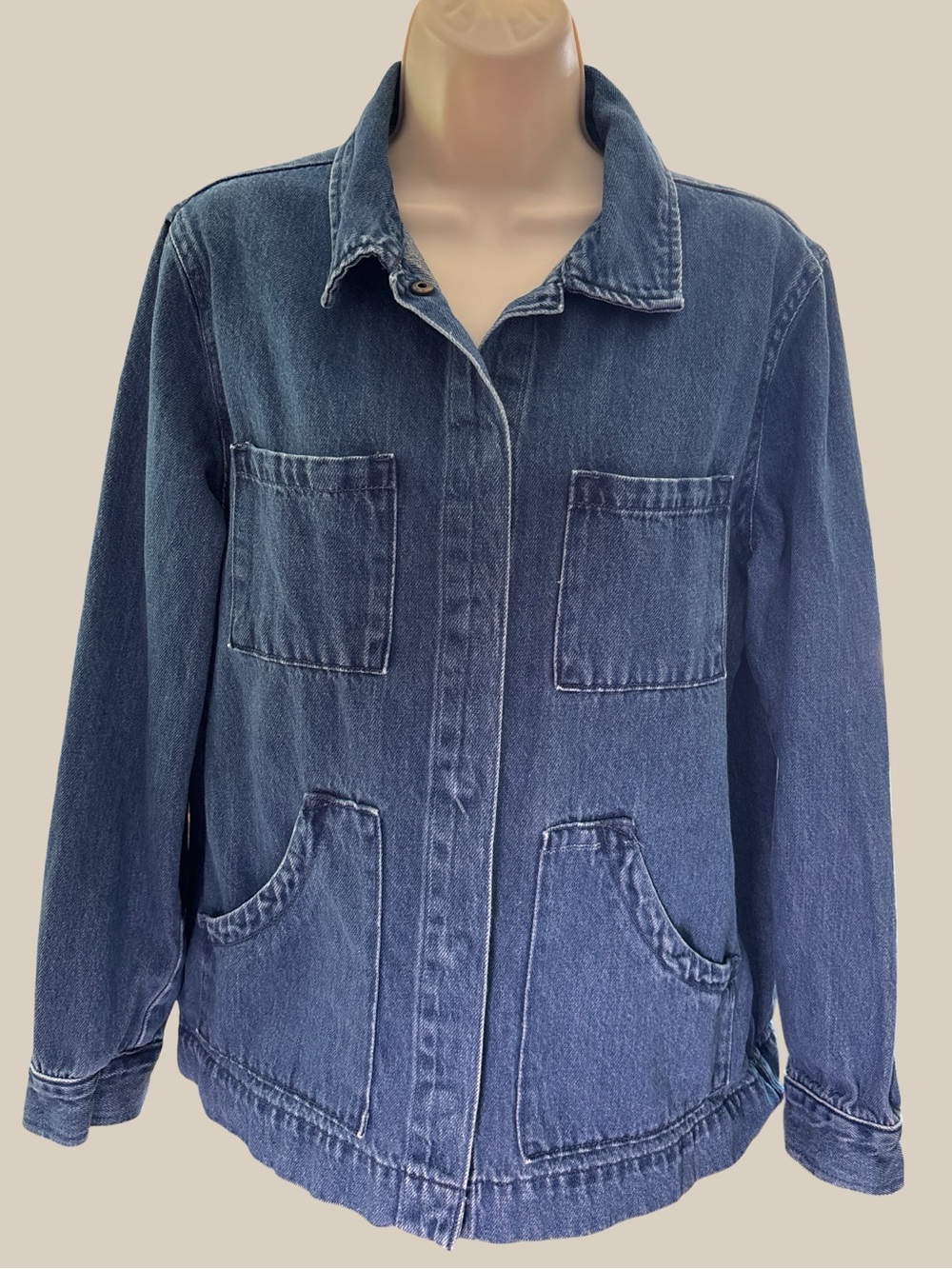 Universal Threads Denim Chore Trucker Snap Jacket, 100% Cotton, SZ M